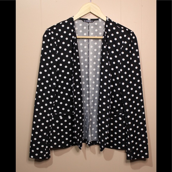 Black & White Polka Dot Blazer - Shein - Picture 5 of 11